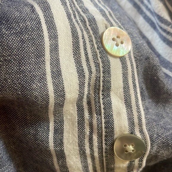 Rails Kyra Seaport Stripe Linen Blend Beachy Belted Boho Jumpsuit - Medium - Picture 7 of 12